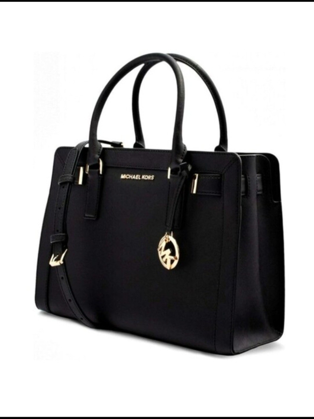 Michael Kors Black Dillon Saffiano Leather Satchel